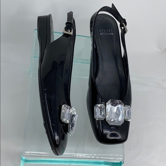 Stuart Weitzman Sz 6.5 Black Patent Leather Shoes - Picture 1 of 9